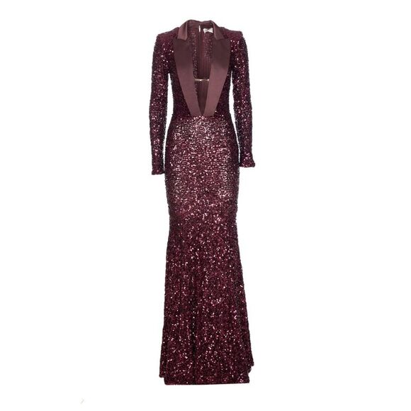 Elisabetta Franchi Women Full Sequins Red Carpet Dress - Picture 1 of 4
